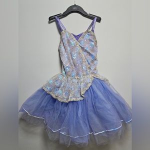 Dance/Halloween costume size:Extra Large child colors: light purple and gold